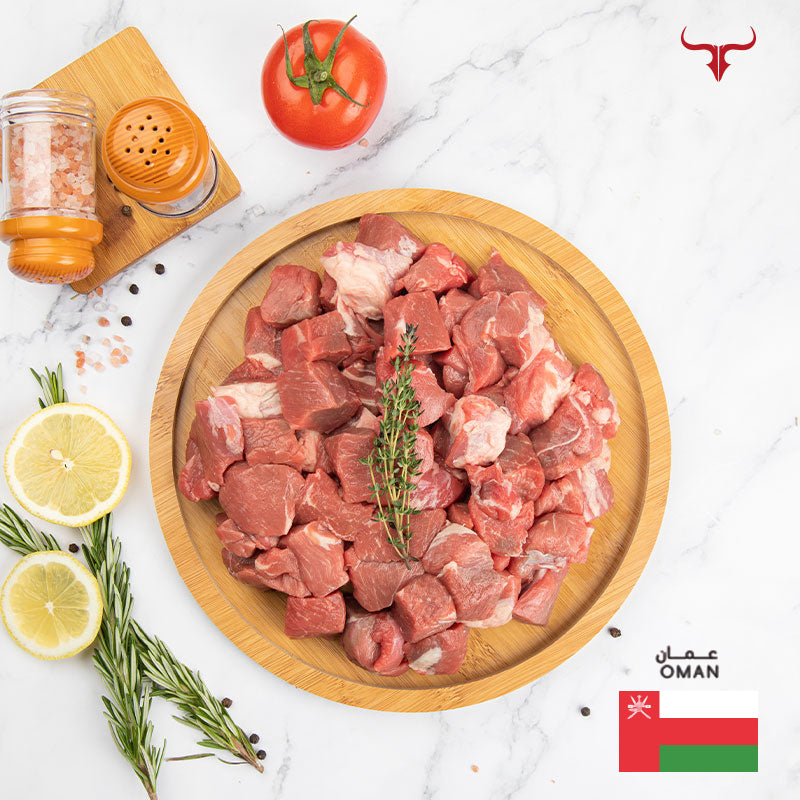 Freshly Slaughtered Local Omani Lamb Mishkak Cubes